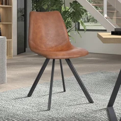 Eetkamerstoelen^Huisenthuis Stoel Collin – Set van 2 Cognac