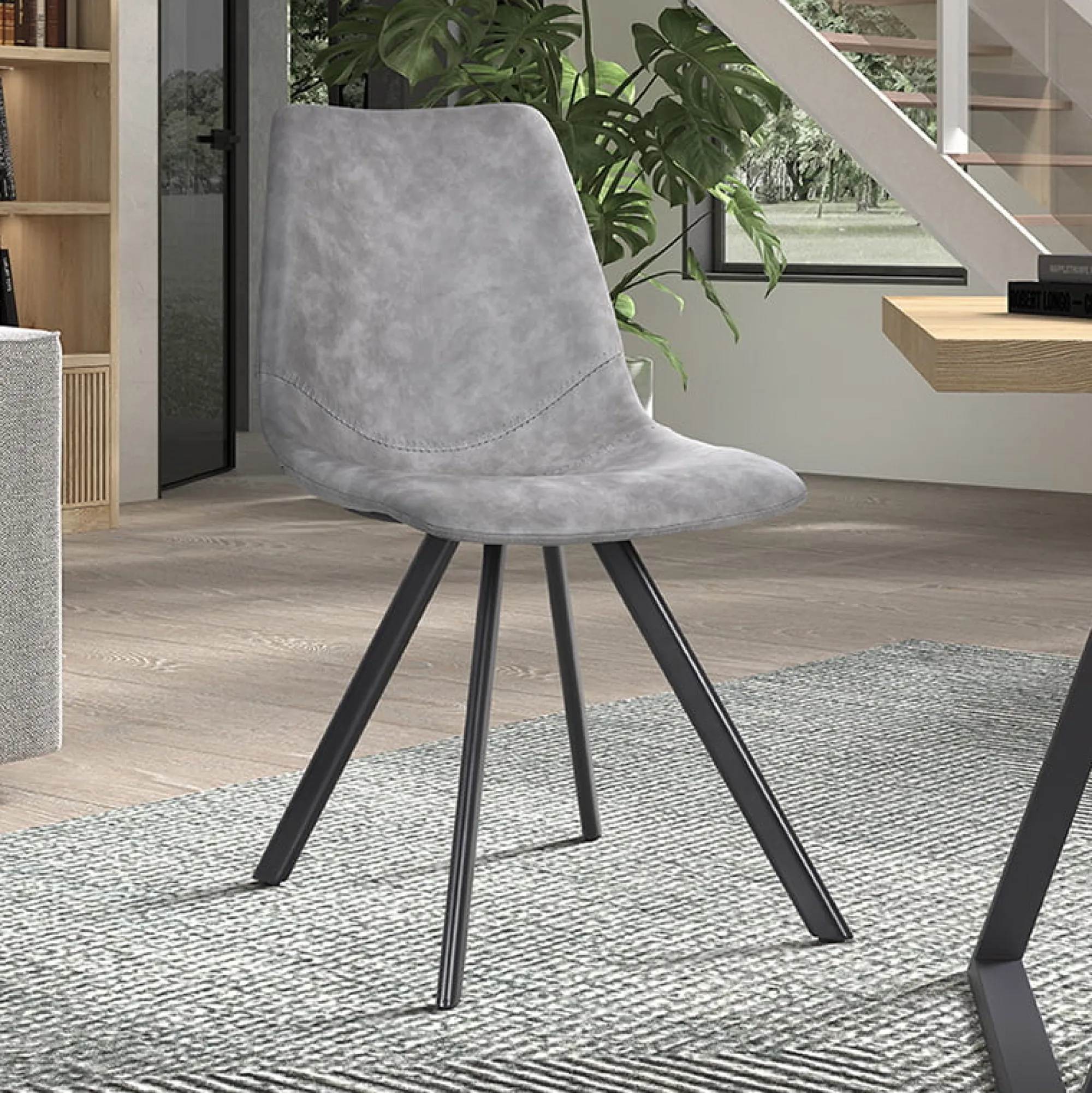 Eetkamerstoelen^Huisenthuis Stoel Collin – Set van 2 Grijs