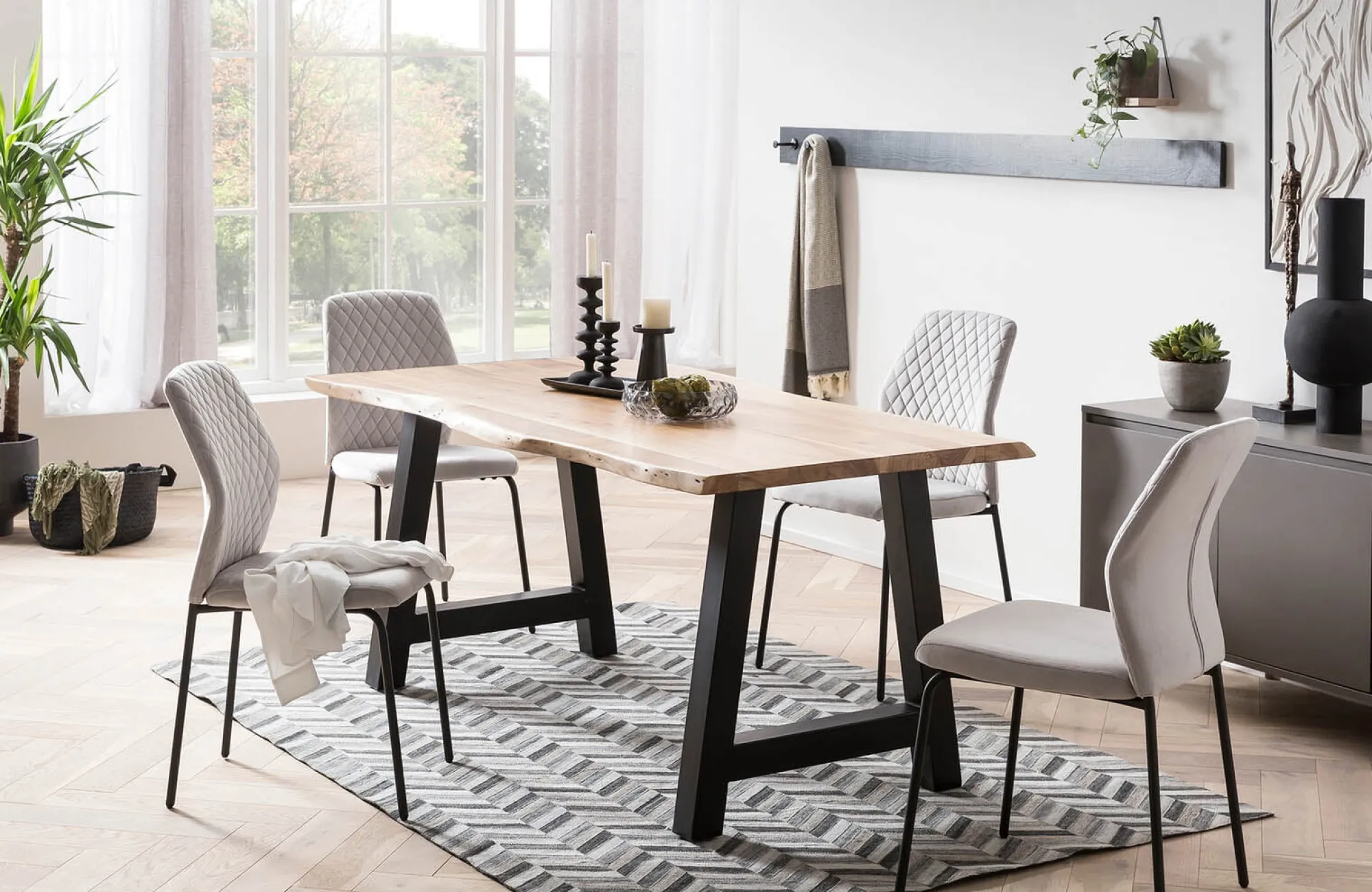 Eetkamerstoelen^Huisenthuis Stoel Dagmar – Set van 2 Lichtgrijs