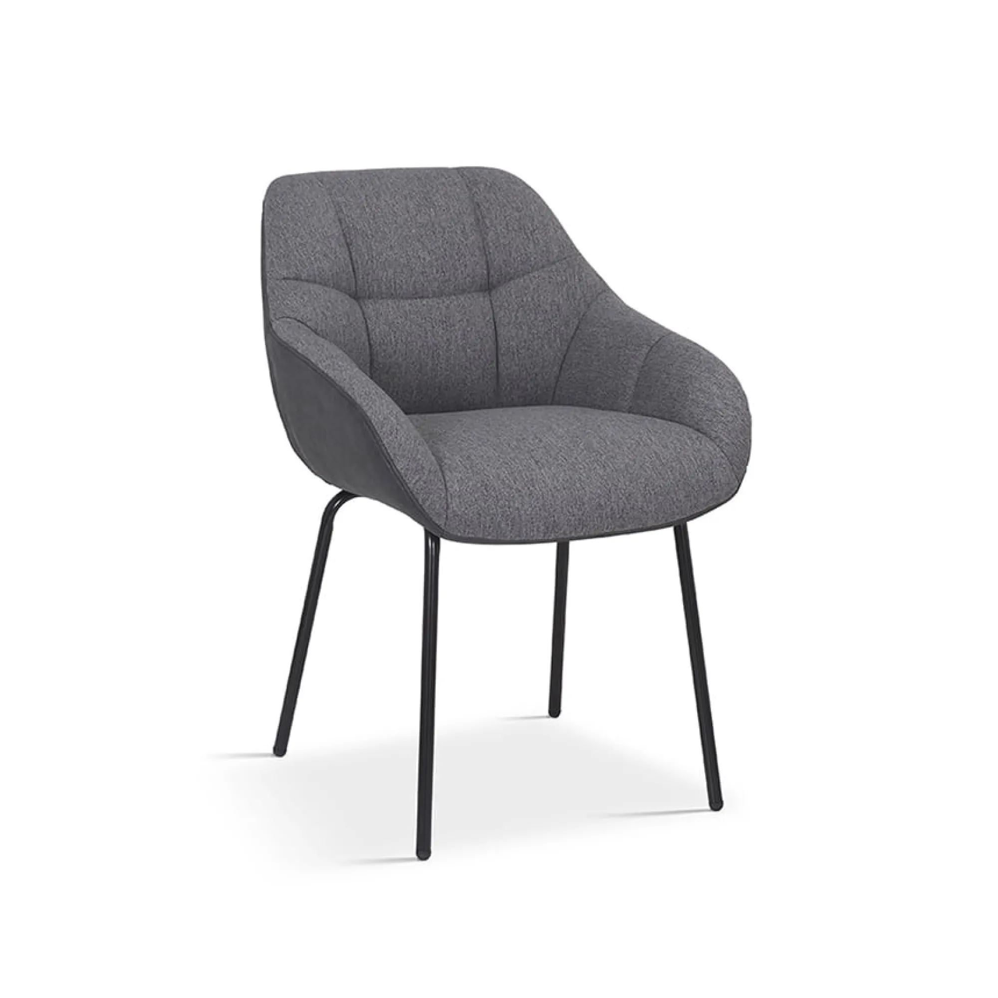 Eetkamerstoelen^Huisenthuis Stoel Dundee Grijs-Donkergrijs – Set van 2 Donkergrijs, Grijs