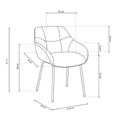 Eetkamerstoelen^Huisenthuis Stoel Dundee Grijs-Donkergrijs – Set van 2 Donkergrijs, Grijs