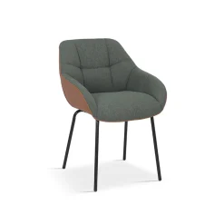 Eetkamerstoelen^Huisenthuis Stoel Dundee Groen-Cognac – Set van 2 Cognac, Groen