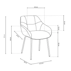 Eetkamerstoelen^Huisenthuis Stoel Dundee Groen-Cognac – Set van 2 Cognac, Groen