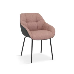 Eetkamerstoelen^Huisenthuis Stoel Dundee Roze-Donkergrijs – Set van 2 Donkergrijs, Roze