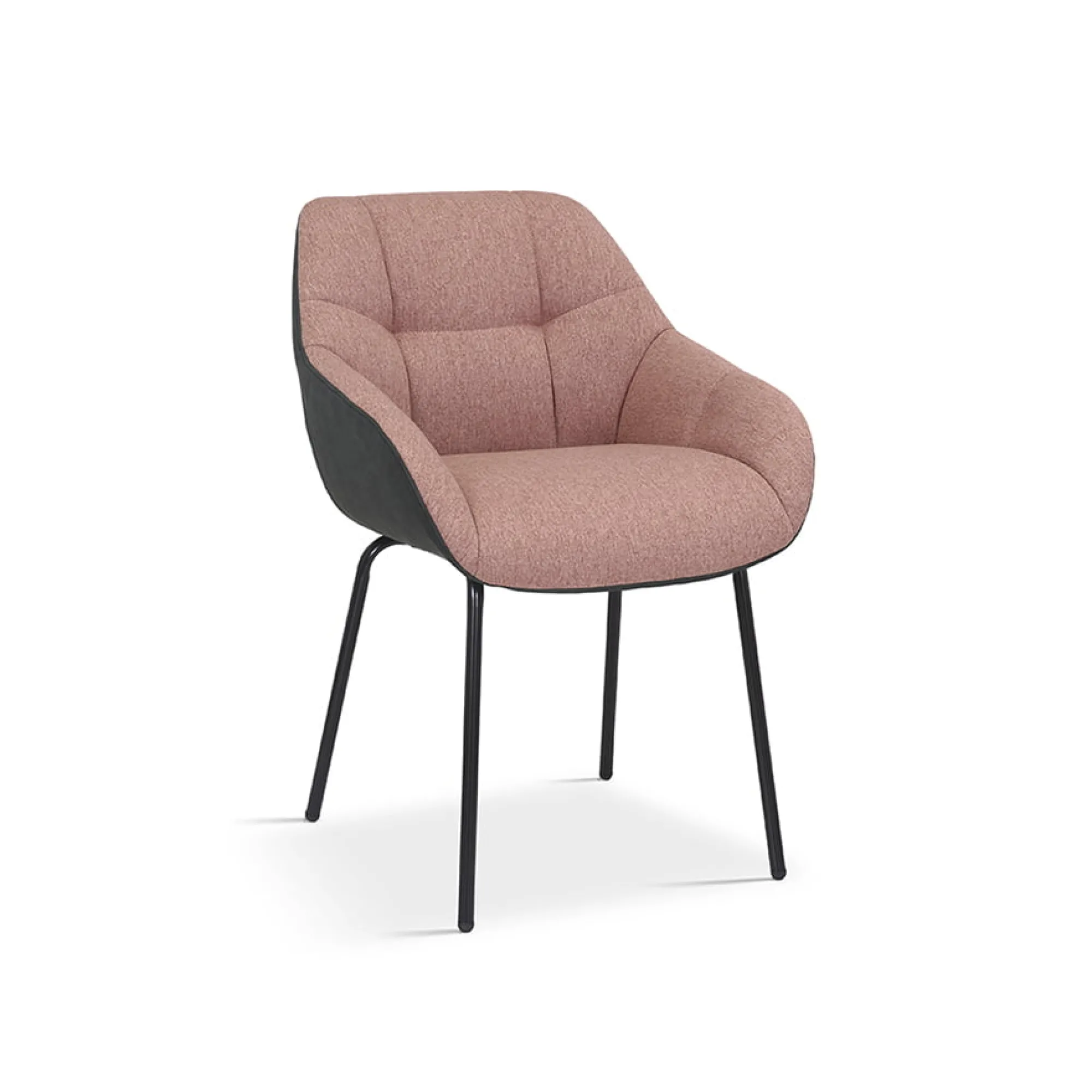 Eetkamerstoelen^Huisenthuis Stoel Dundee Roze-Donkergrijs – Set van 2 Donkergrijs, Roze