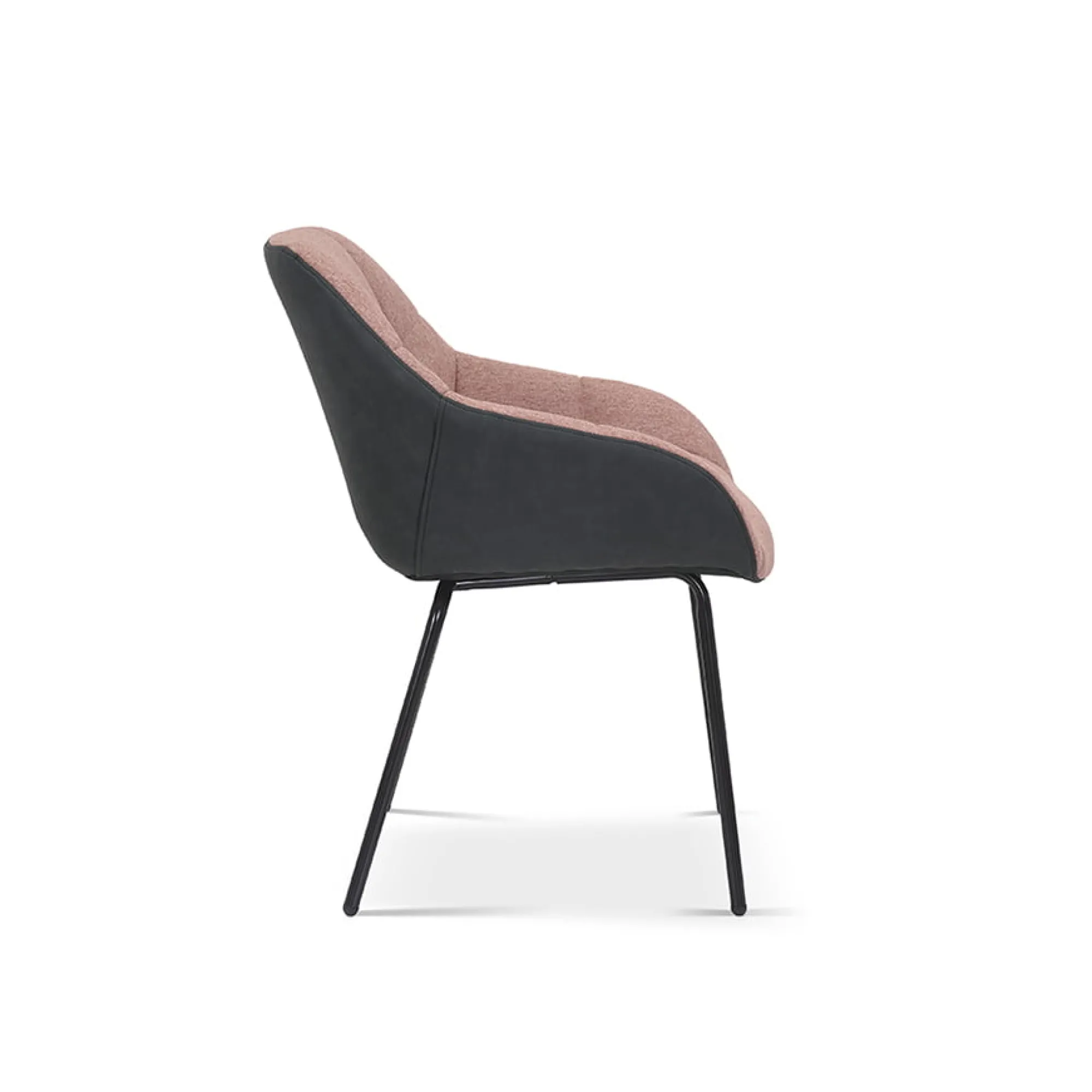 Eetkamerstoelen^Huisenthuis Stoel Dundee Roze-Donkergrijs – Set van 2 Donkergrijs, Roze