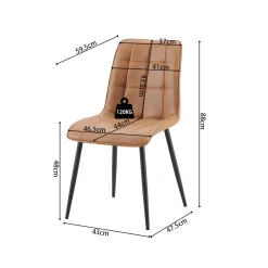 Eetkamerstoelen^Huisenthuis Stoel Fons Cognac – Set van 4