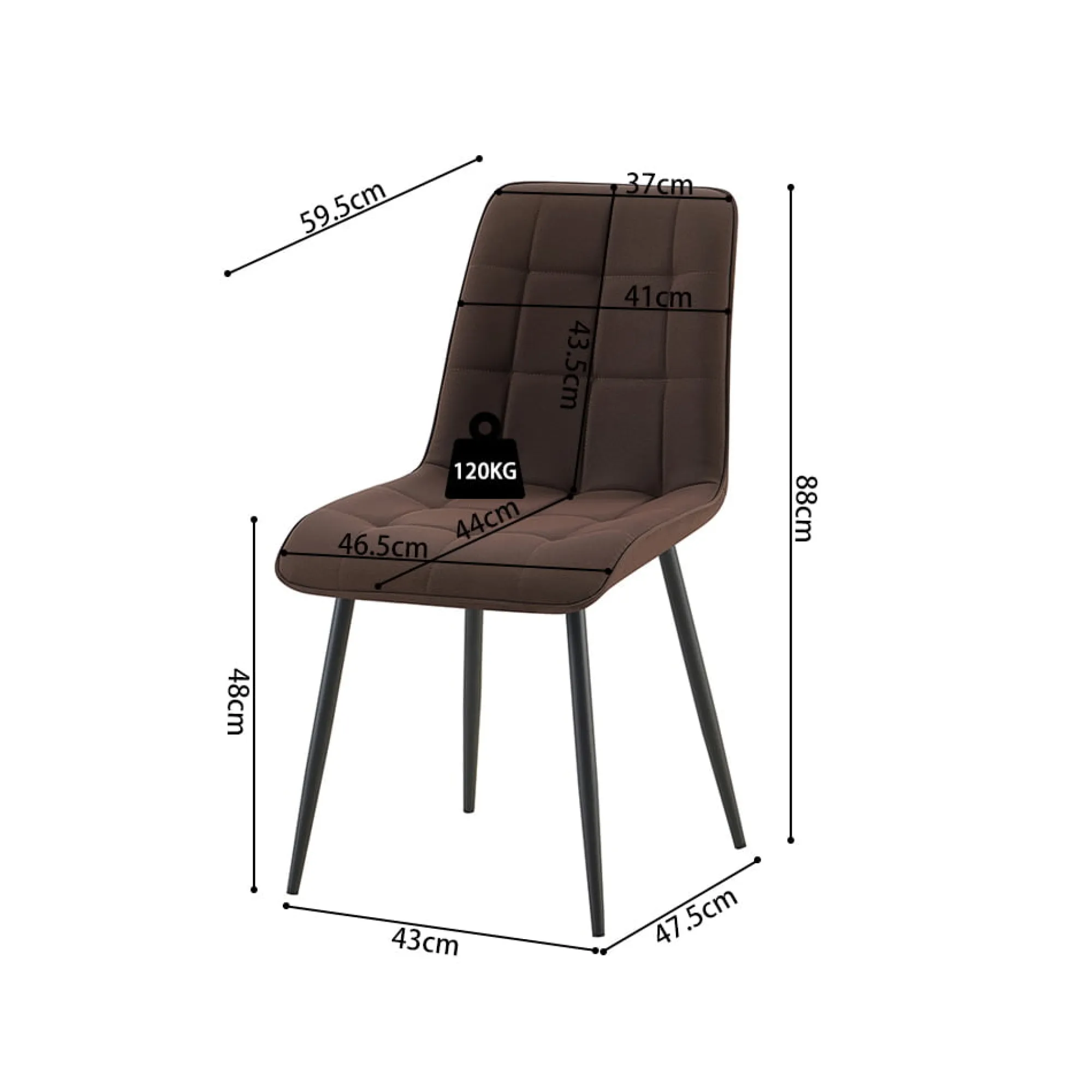 Eetkamerstoelen^Huisenthuis Stoel Fons Donkerbruin – Set van 4