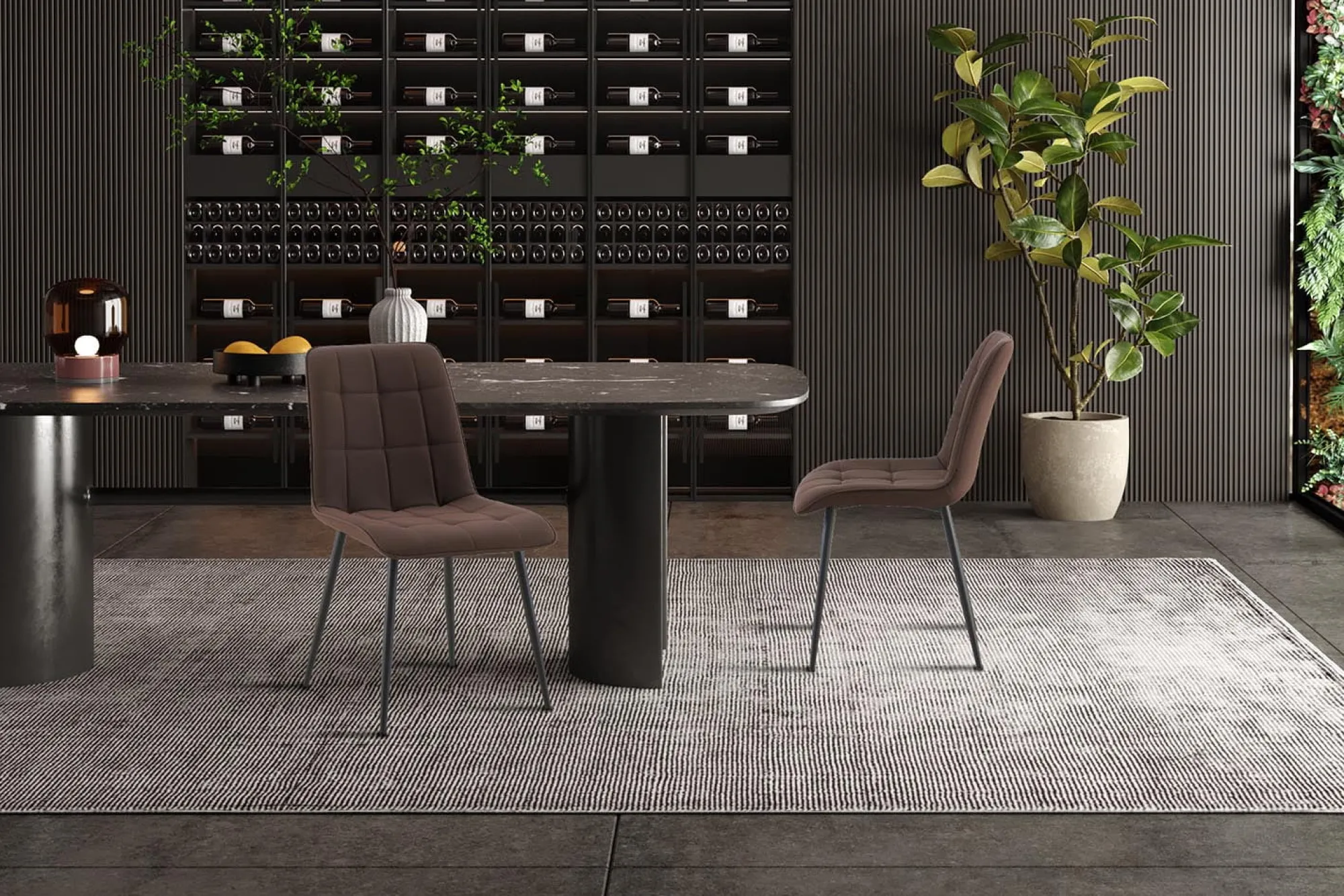Eetkamerstoelen^Huisenthuis Stoel Fons Donkerbruin – Set van 4