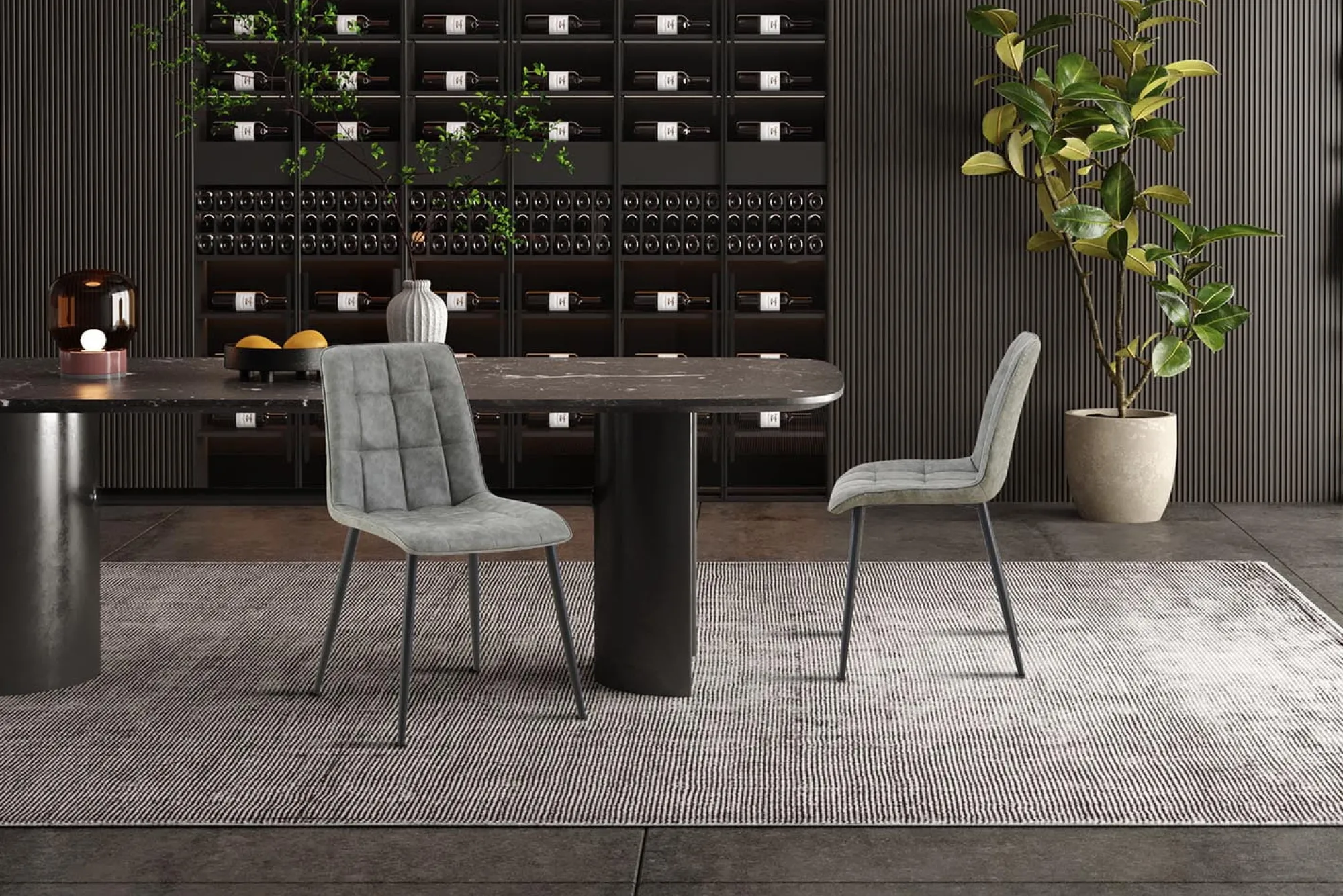 Eetkamerstoelen^Huisenthuis Stoel Fons Grijs – Set van 4