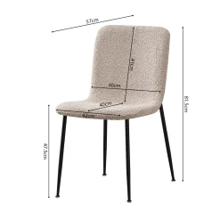 Eetkamerstoelen^Huisenthuis Stoel James Bouclé – Set van 2 Beige