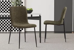 Eetkamerstoelen^Huisenthuis Stoel James Bouclé – Set van 2 Groen