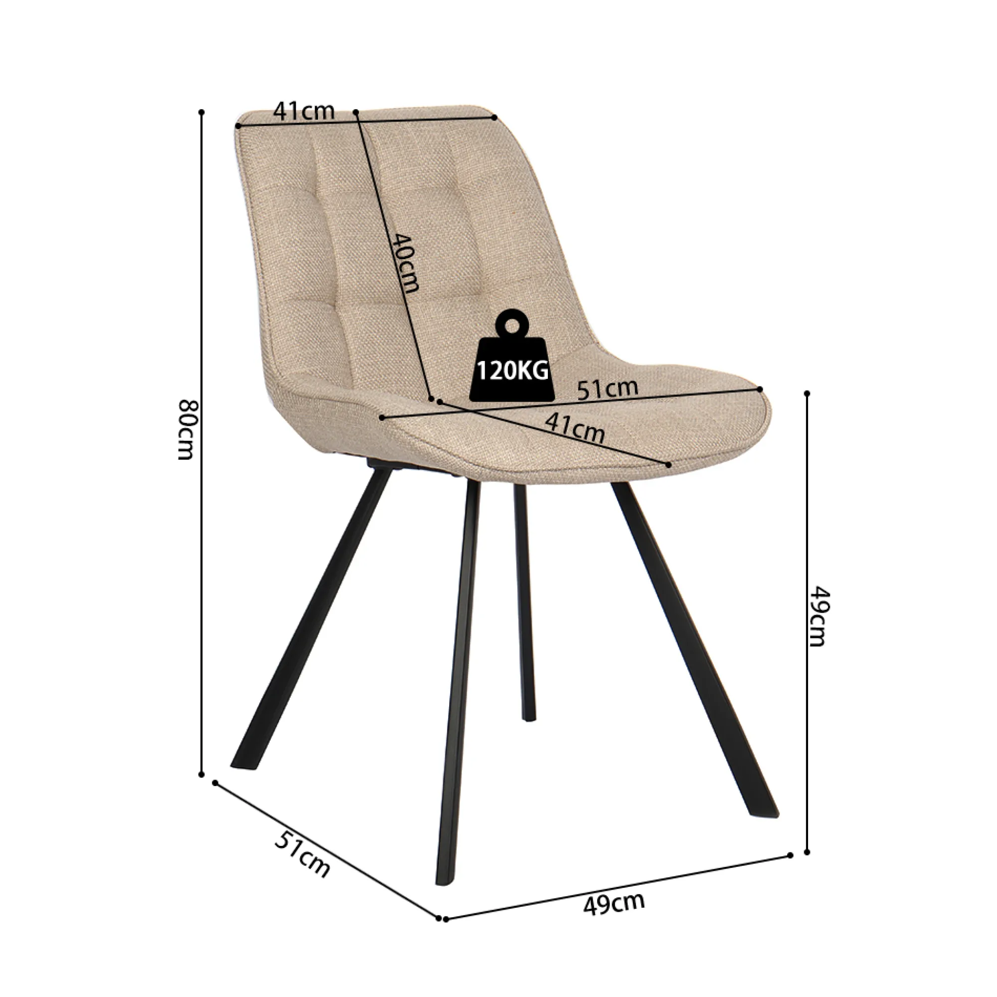Eetkamerstoelen^Huisenthuis Stoel Johanna Beige – Set van 2