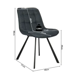 Eetkamerstoelen^Huisenthuis Stoel Johanna Donkerblauw – Set van 2