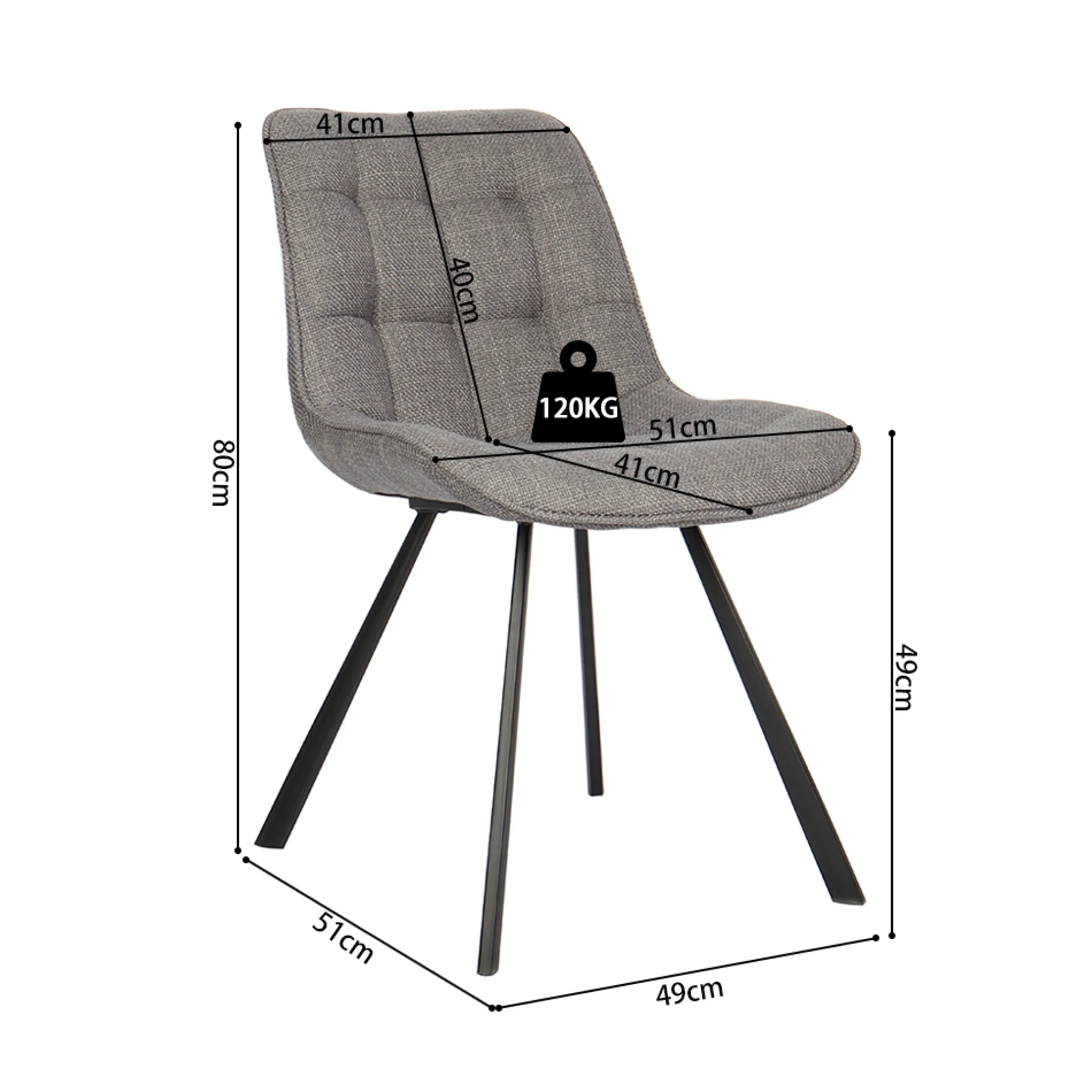 Eetkamerstoelen^Huisenthuis Stoel Johanna Lichtgrijs – Set van 2