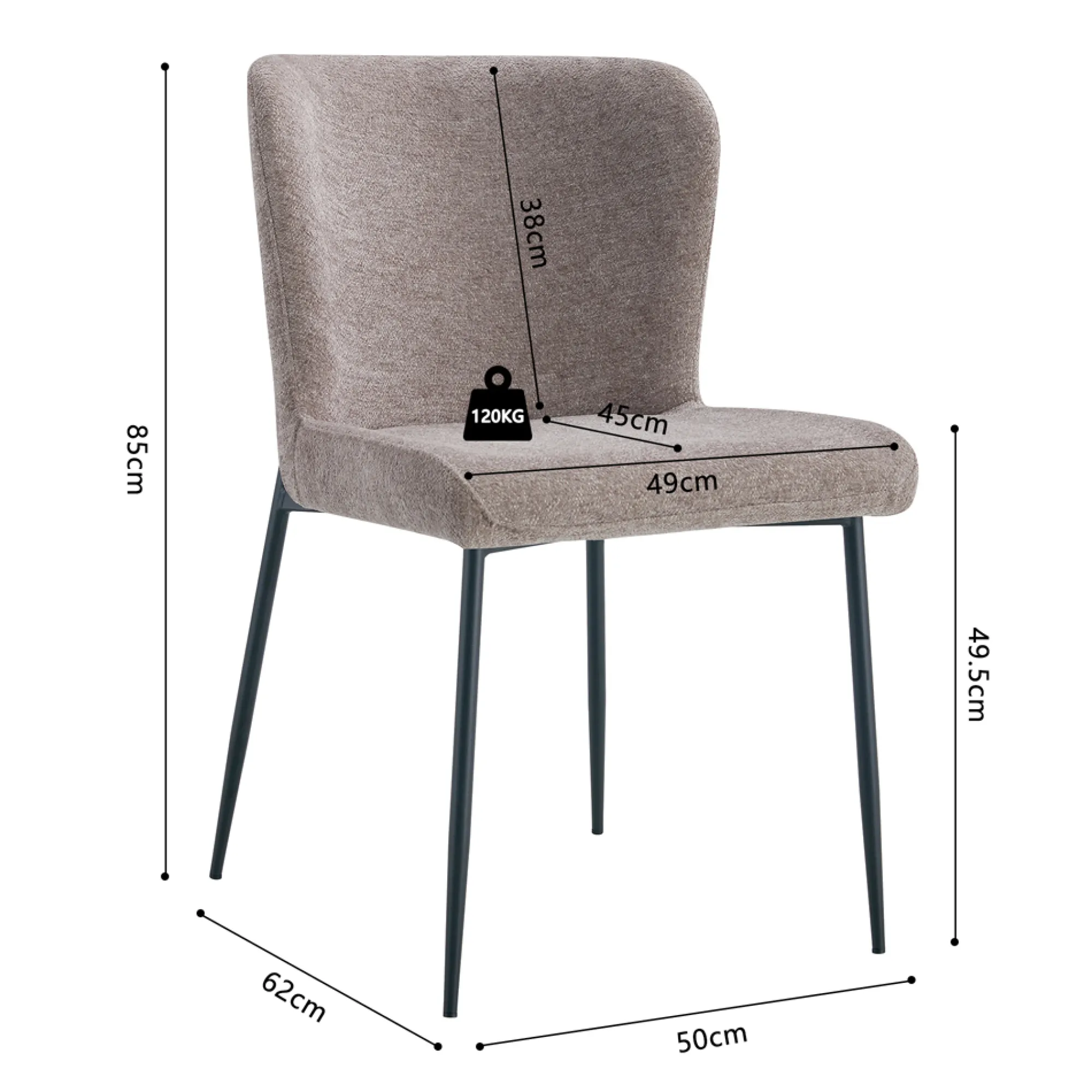 Eetkamerstoelen^Huisenthuis Stoel Jolie Zand – Set van 2