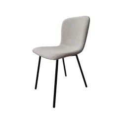 Eetkamerstoelen^Huisenthuis Stoel Kyra Bouclé – Set van 4 Lichtgrijs
