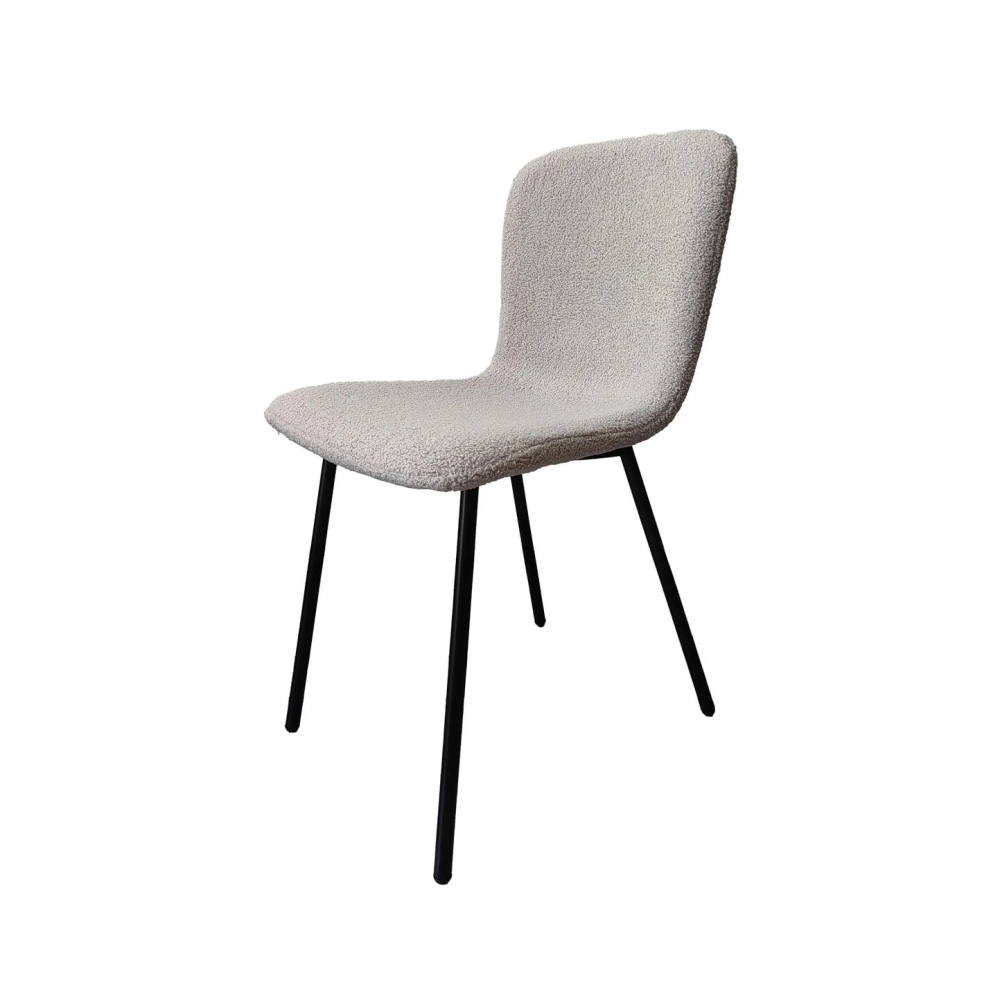 Eetkamerstoelen^Huisenthuis Stoel Kyra Bouclé – Set van 4 Lichtgrijs