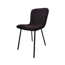 Eetkamerstoelen^Huisenthuis Stoel Kyra Bouclé – Set van 4 Zwart
