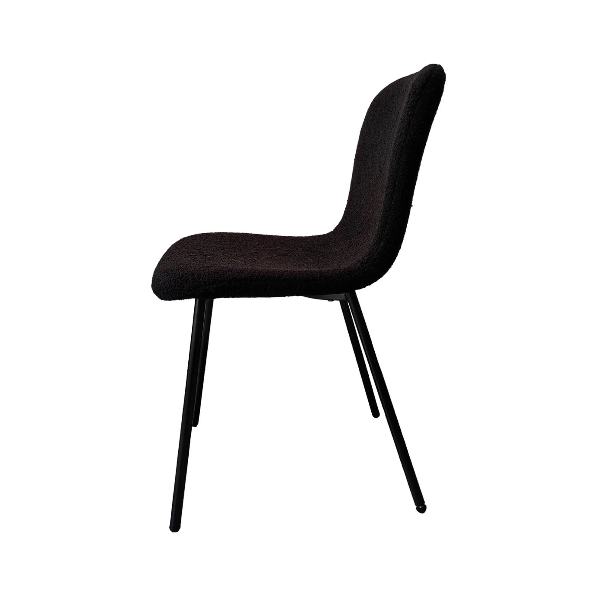Eetkamerstoelen^Huisenthuis Stoel Kyra Bouclé – Set van 4 Zwart