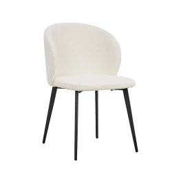 Eetkamerstoelen^Huisenthuis Stoel Lena Bouclé – Set van 2 Wit