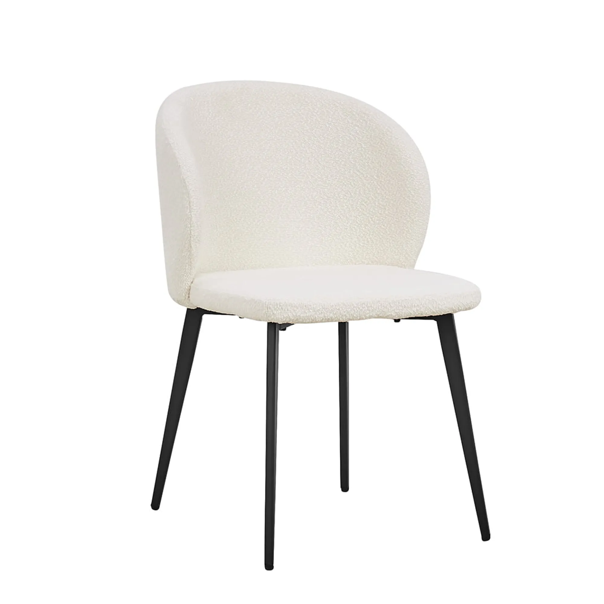 Eetkamerstoelen^Huisenthuis Stoel Lena Bouclé – Set van 2 Wit
