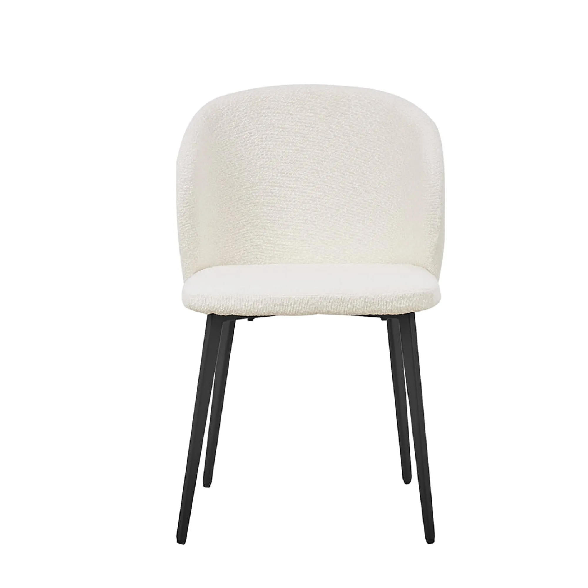 Eetkamerstoelen^Huisenthuis Stoel Lena Bouclé – Set van 2 Wit