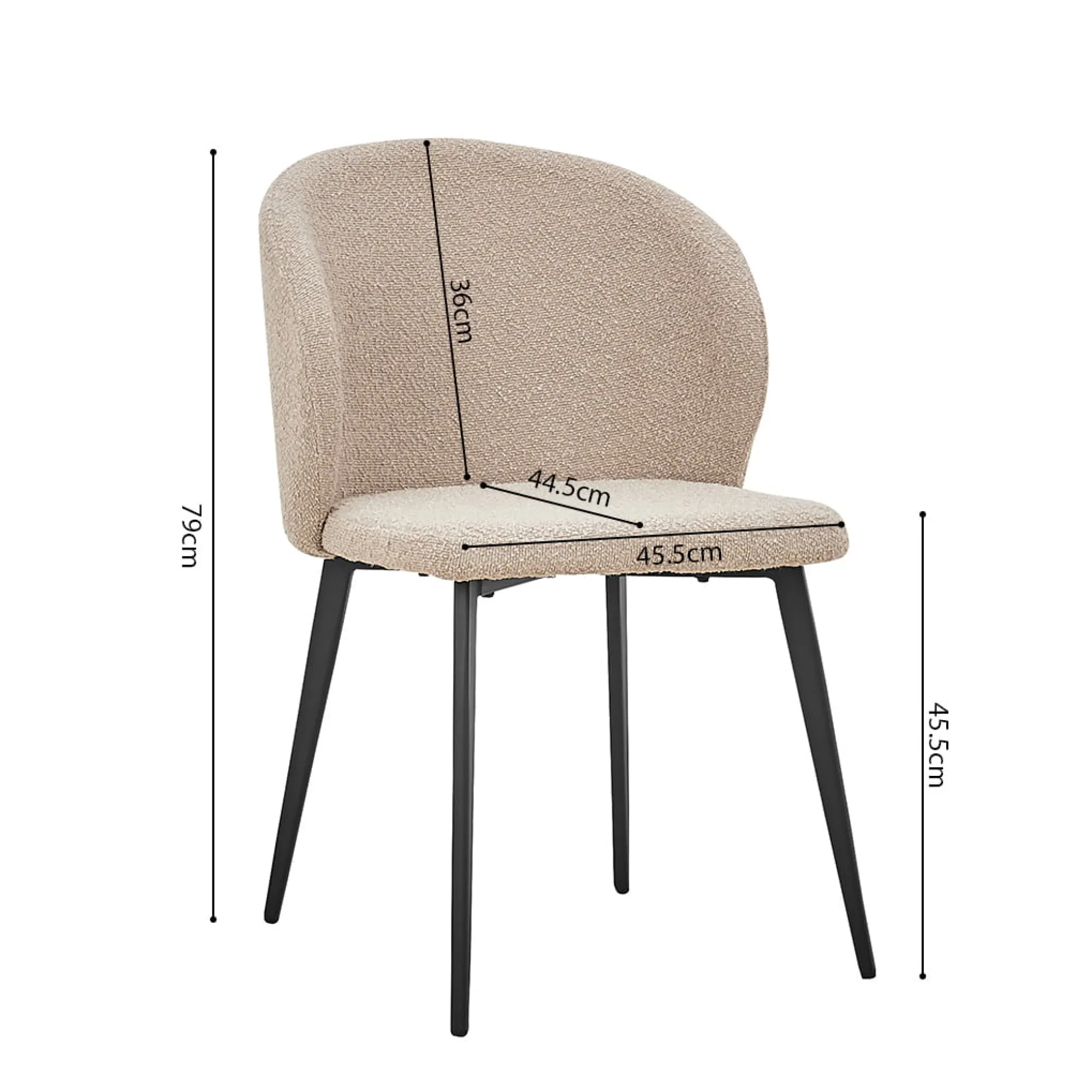 Eetkamerstoelen^Huisenthuis Stoel Lena Bouclé – Set van 2 Zand