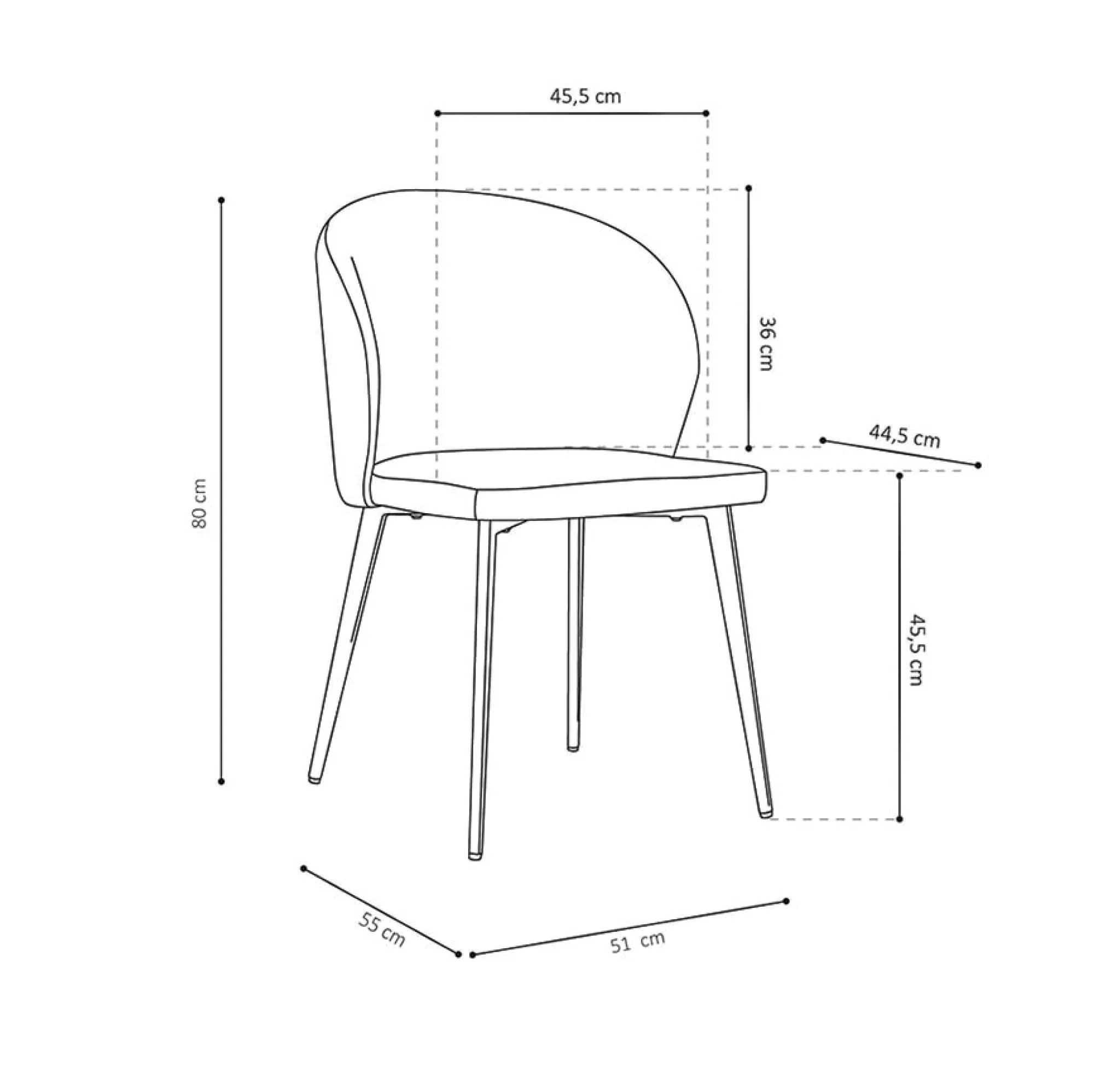 Eetkamerstoelen^Huisenthuis Stoel Lena – Set van 4 Lichtgrijs