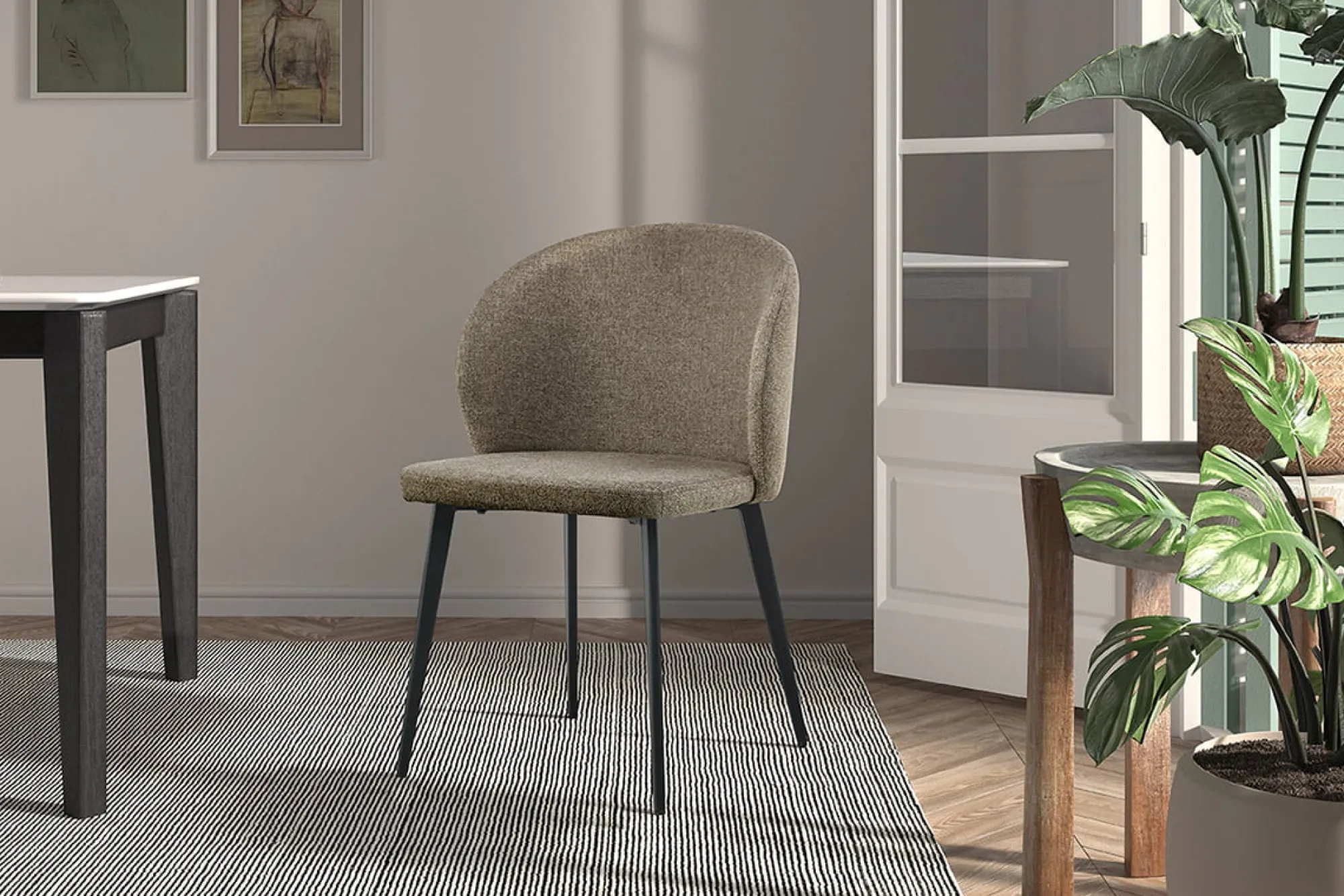Eetkamerstoelen^Huisenthuis Stoel Lena – Set van 4 Zand
