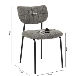Eetkamerstoelen^Huisenthuis Stoel Lidy Donkergrijs – Set van 2
