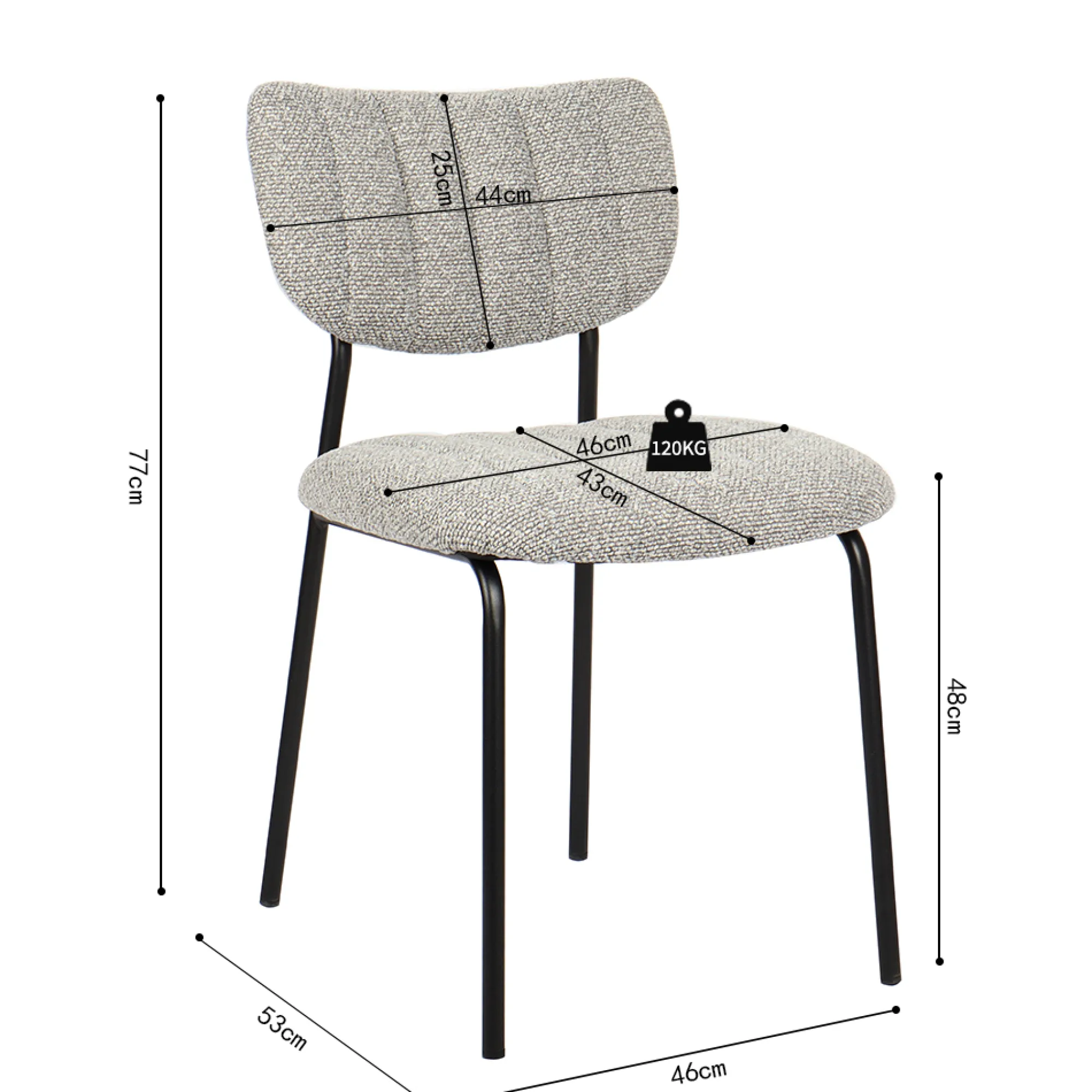 Eetkamerstoelen^Huisenthuis Stoel Lidy Lichtgrijs – Set van 2