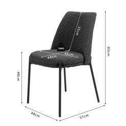 Eetkamerstoelen^Huisenthuis Stoel Lylou Grijs – Set van 2