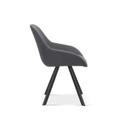 Eetkamerstoelen^Huisenthuis Stoel Malou Grijs-Donkergrijs – Set van 2 Donkergrijs, Grijs