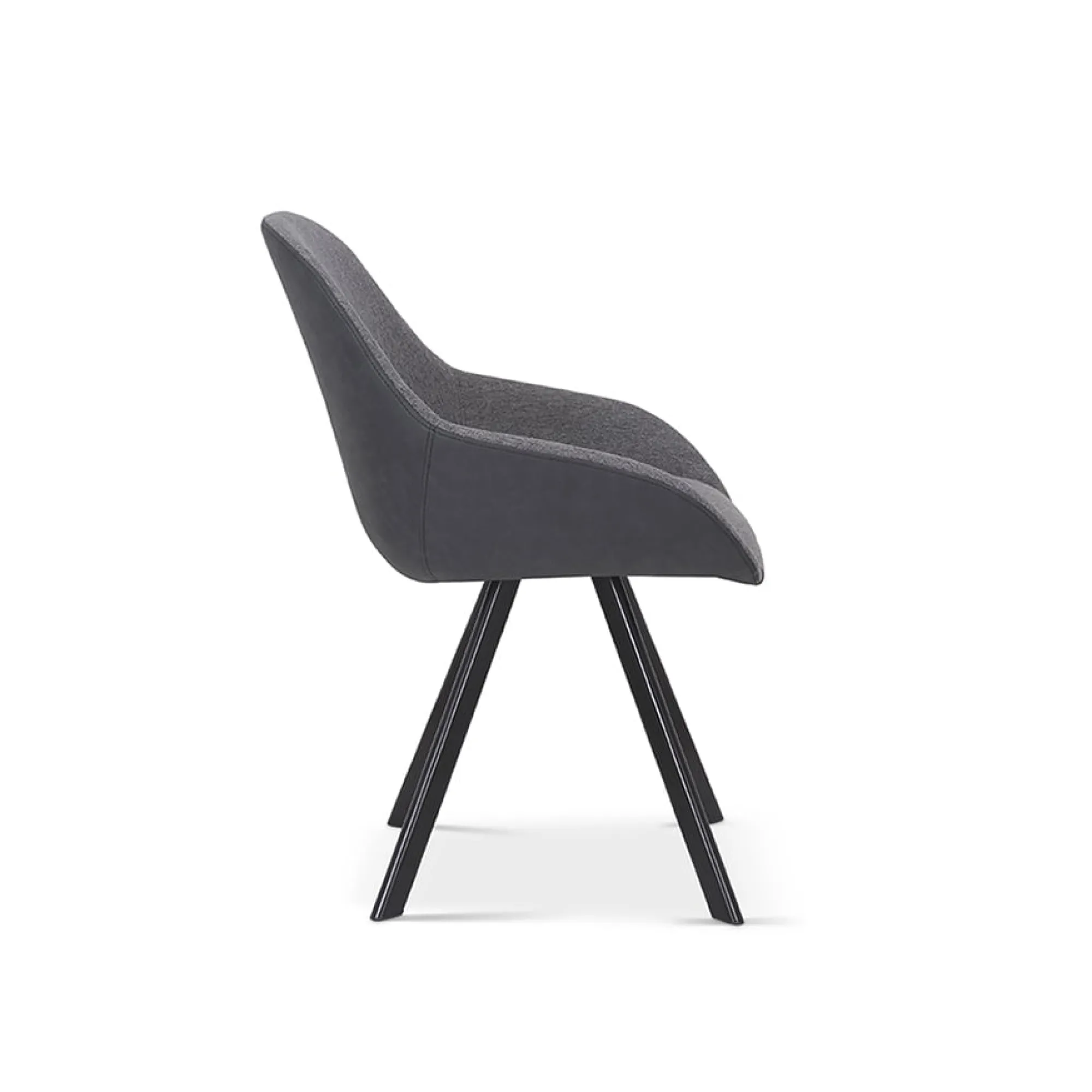 Eetkamerstoelen^Huisenthuis Stoel Malou Grijs-Donkergrijs – Set van 2 Donkergrijs, Grijs