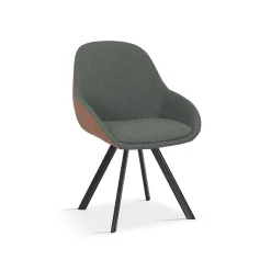 Eetkamerstoelen^Huisenthuis Stoel Malou Groen-Cognac – Set van 2 Cognac, Groen