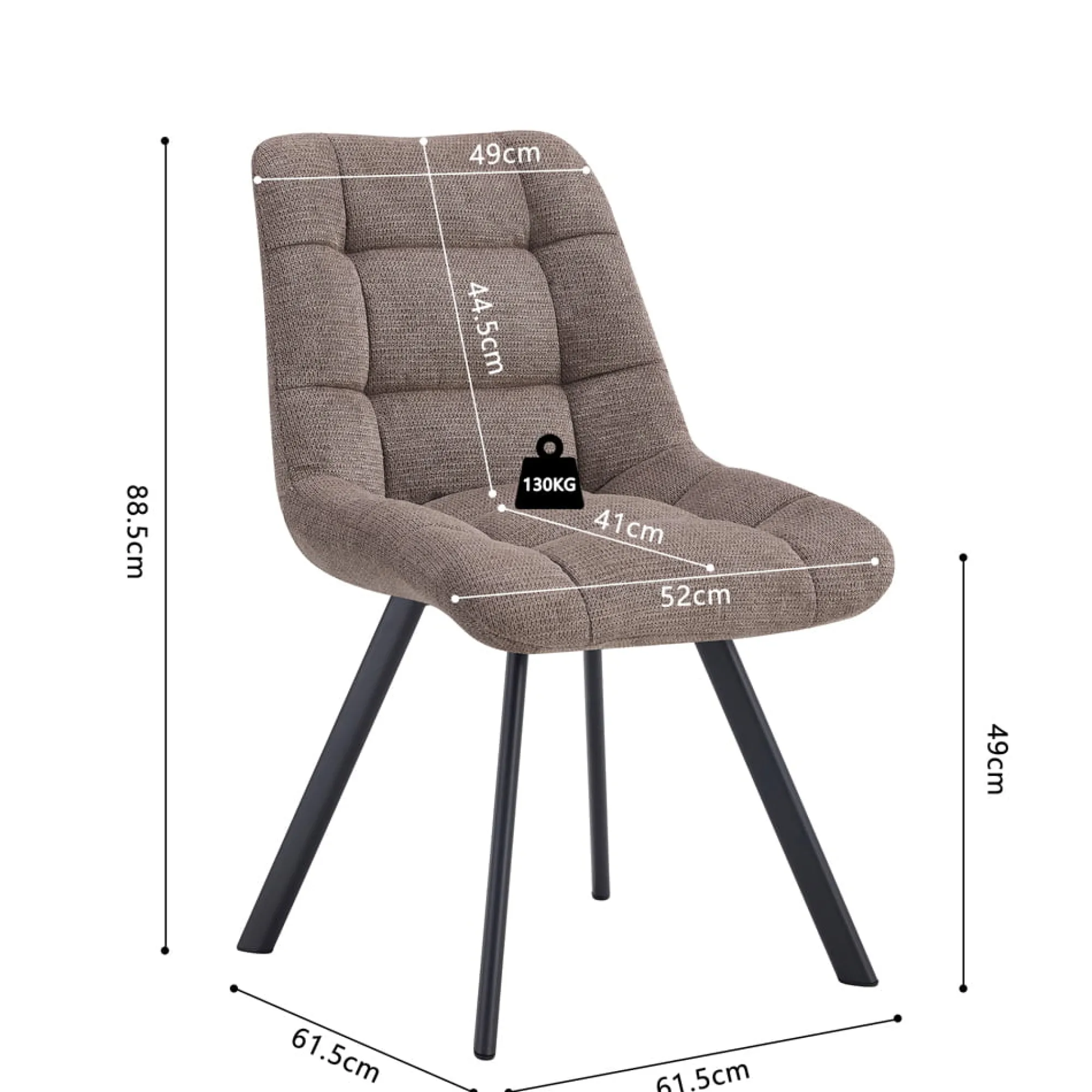 Eetkamerstoelen^Huisenthuis Stoel Margot Peper – Set van 2