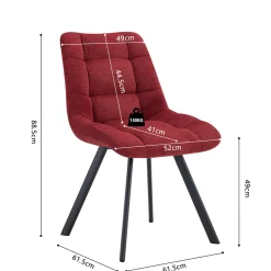 Eetkamerstoelen^Huisenthuis Stoel Margot Rood – Set van 2