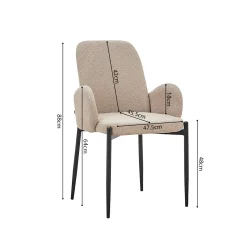 Eetkamerstoelen^Huisenthuis Stoel Maria Bouclé – Set van 2 Zand