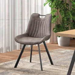 Eetkamerstoelen^Huisenthuis Stoel Marijn – Set van 2 Donkergrijs