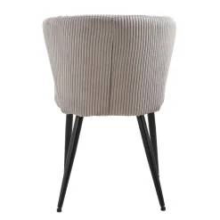 Eetkamerstoelen^Huisenthuis Stoel Marthe Zand Ribstof – Set van 2