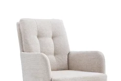 Eetkamerstoelen^Huisenthuis Stoel Mies Stof – Set van 2 Beige