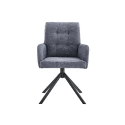 Eetkamerstoelen^Huisenthuis Stoel Mies Stof – Set van 2 Donkergrijs