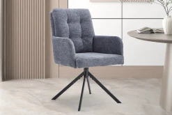 Eetkamerstoelen^Huisenthuis Stoel Mies Stof – Set van 2 Donkergrijs
