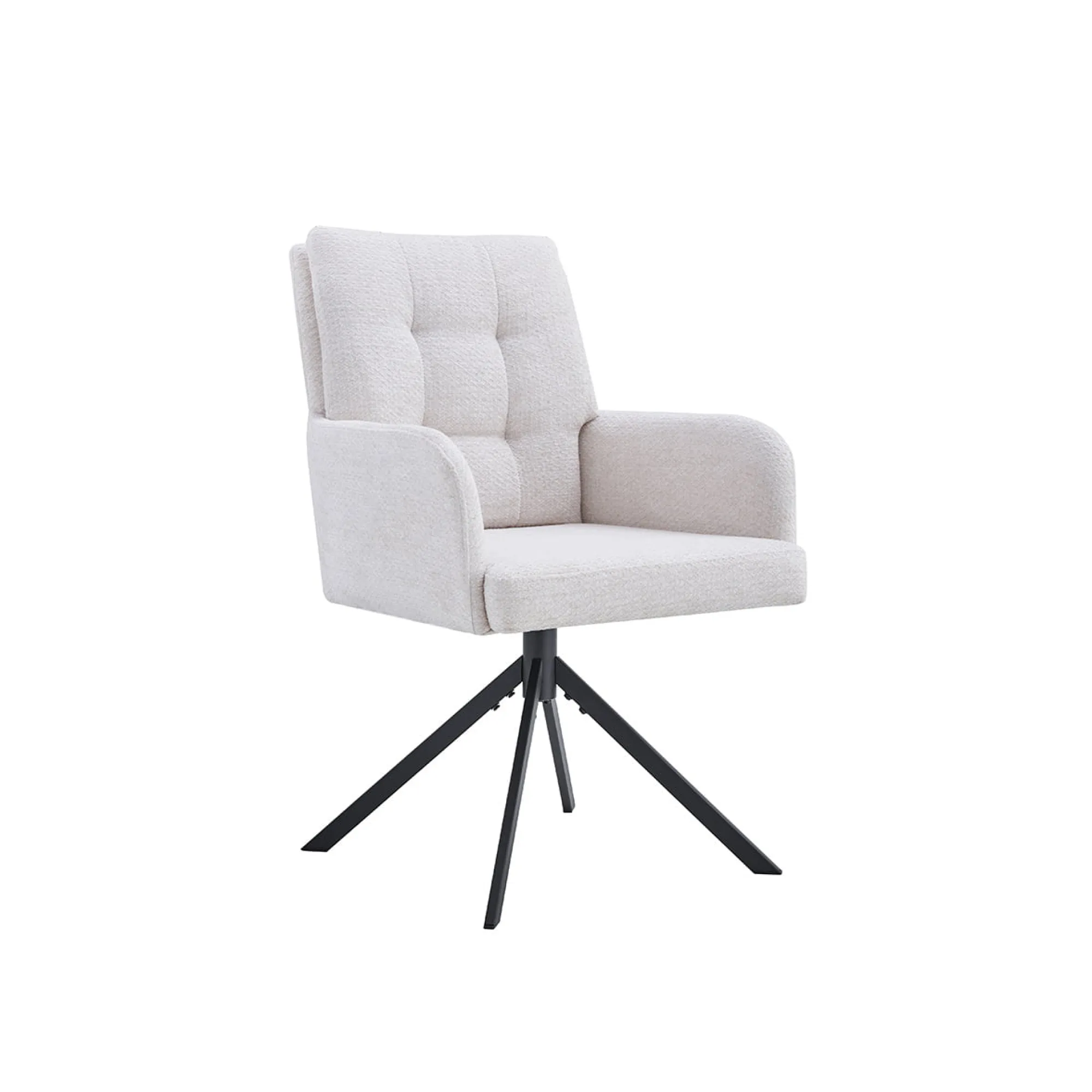 Eetkamerstoelen^Huisenthuis Stoel Mies Stof – Set van 2 Ecru