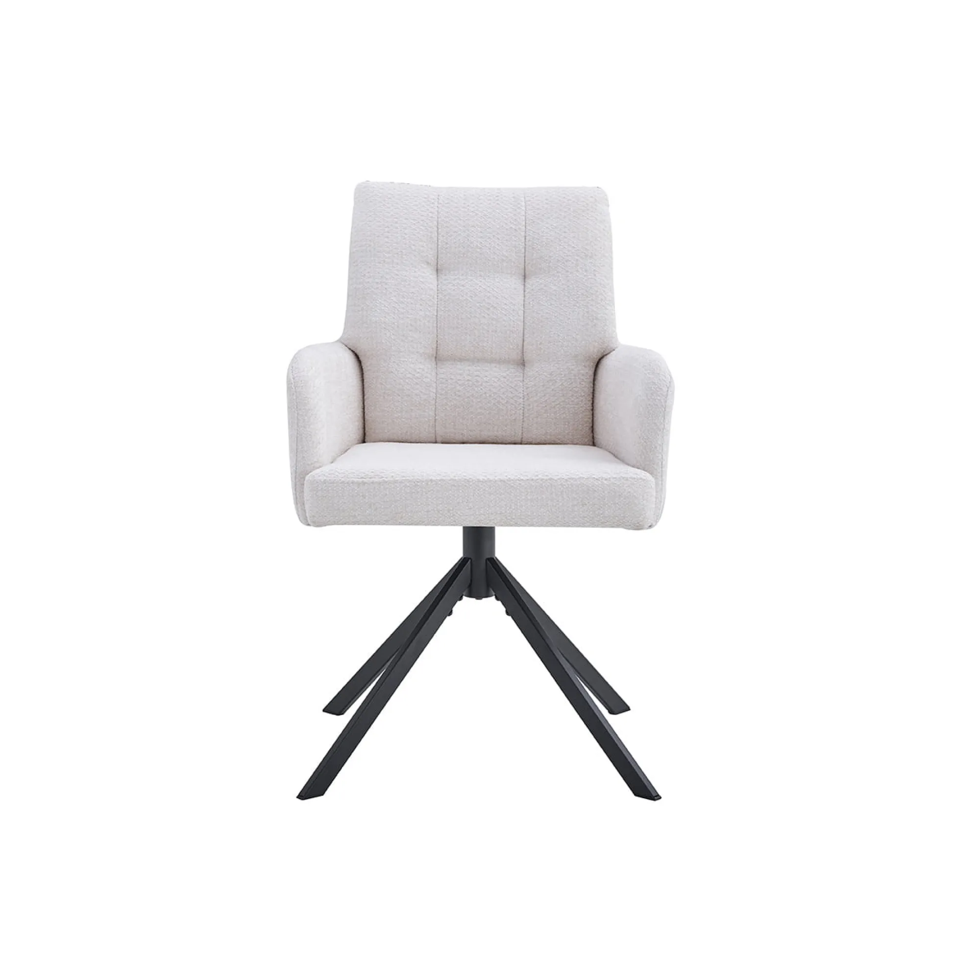 Eetkamerstoelen^Huisenthuis Stoel Mies Stof – Set van 2 Ecru