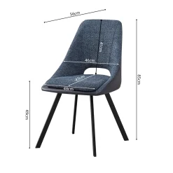 Eetkamerstoelen^Huisenthuis Stoel Nadine Bouclé – Set van 2 Blauw