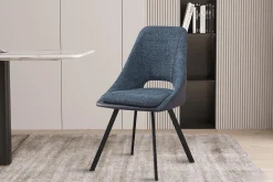 Eetkamerstoelen^Huisenthuis Stoel Nadine Bouclé – Set van 2 Blauw