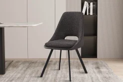 Eetkamerstoelen^Huisenthuis Stoel Nadine Bouclé – Set van 2 Grijs