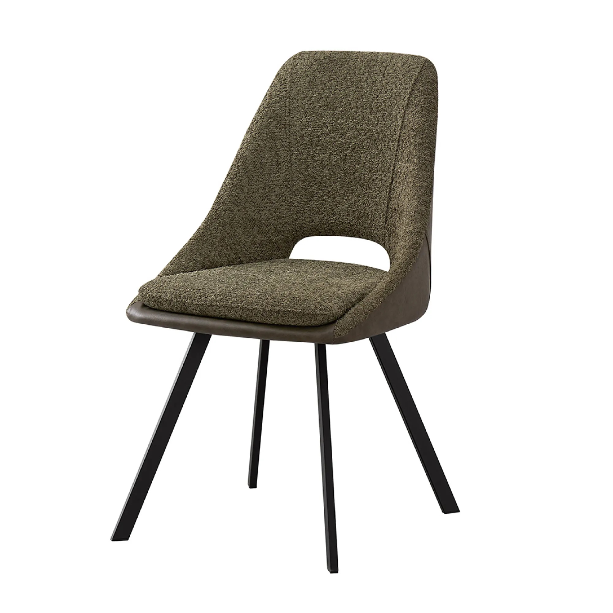 Eetkamerstoelen^Huisenthuis Stoel Nadine Bouclé – Set van 2 Groen